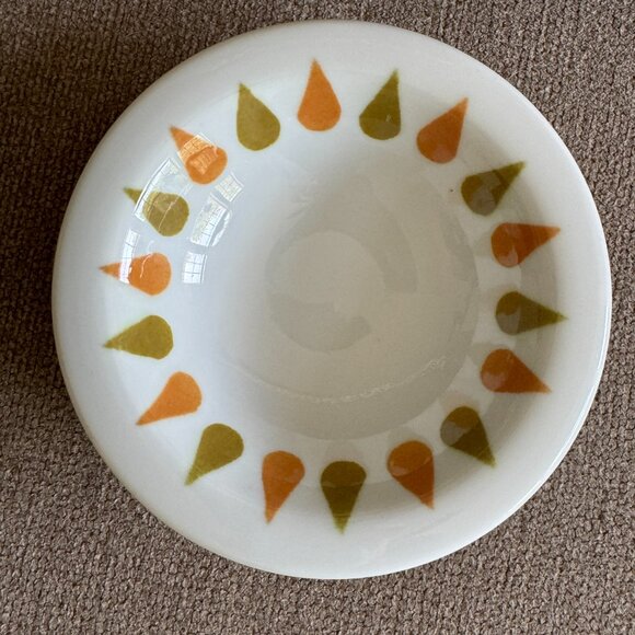 Shenango China Restaurantware Bowls Mid Mod Orange Green Teardrop Pattern 70s - Picture 15 of 16